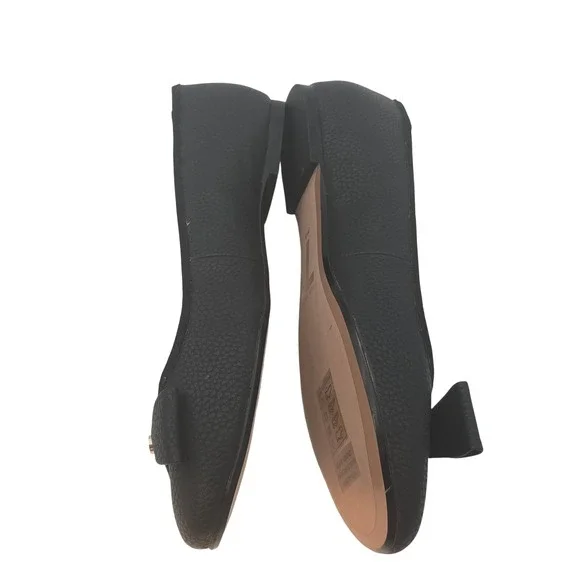 Ted Baker Allyson Bow Leather Ballerina Flats Black EU 39.5 US 9.5 NWOT - Picture 5 of 11